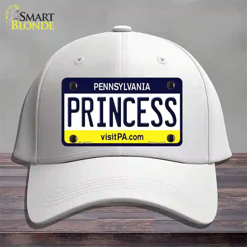Princess Pennsylvania State Novelty License Plate Hat Cotton / White