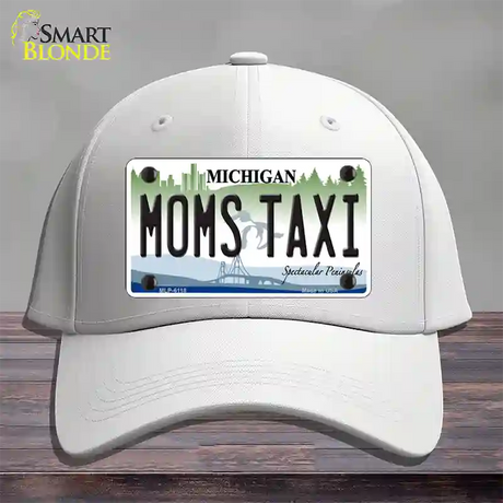 Moms Taxi Michigan Novelty License Plate Hat Cotton / White