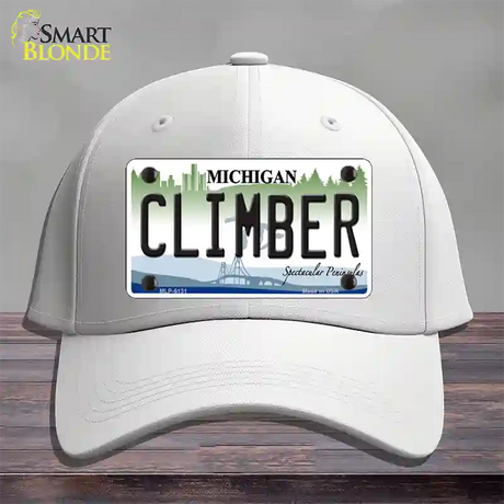 Climber Michigan Novelty License Plate Hat Cotton / White