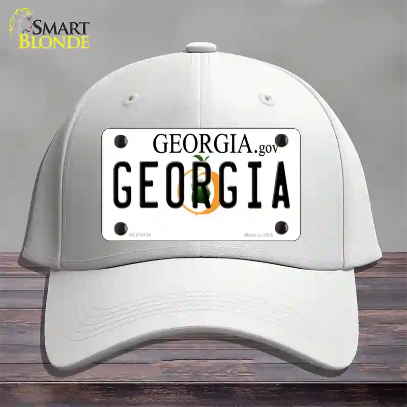 Georgia Novelty License Plate Hat Cotton / White