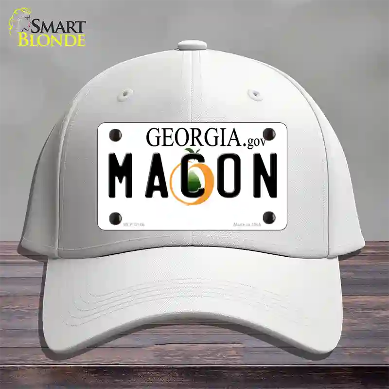 Macon Georgia Novelty License Plate Hat Cotton / White