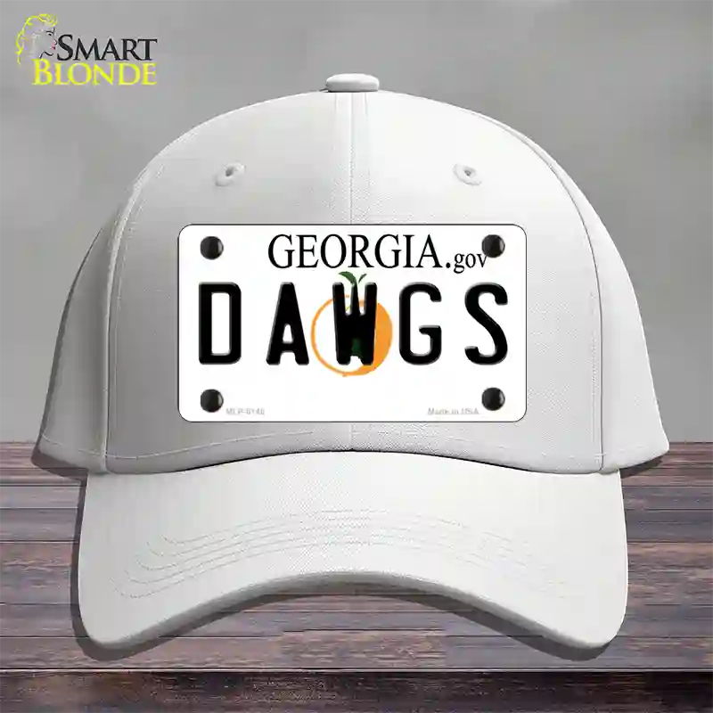 Dawgs Georgia Novelty License Plate Hat Cotton / White