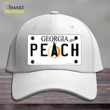 Peach Georgia Novelty License Plate Hat Cotton / White