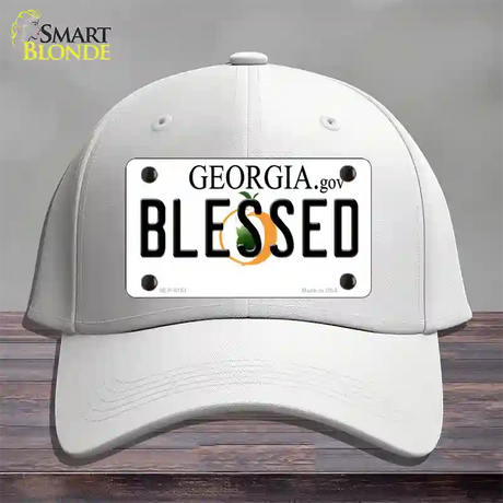 Blessed Georgia Novelty License Plate Hat Cotton / White