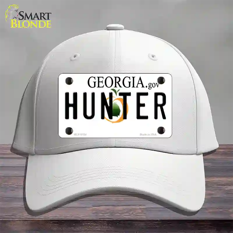 Hunter Georgia Novelty License Plate Hat Cotton / White