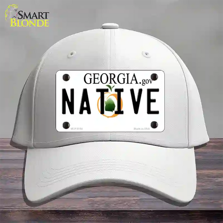 Native Georgia Novelty License Plate Hat Cotton / White