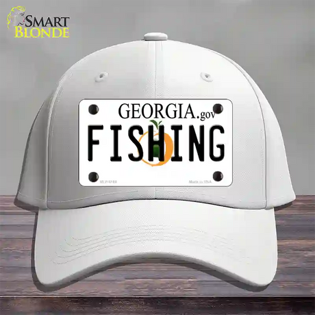 Fishing Georgia Novelty License Plate Hat Cotton / White