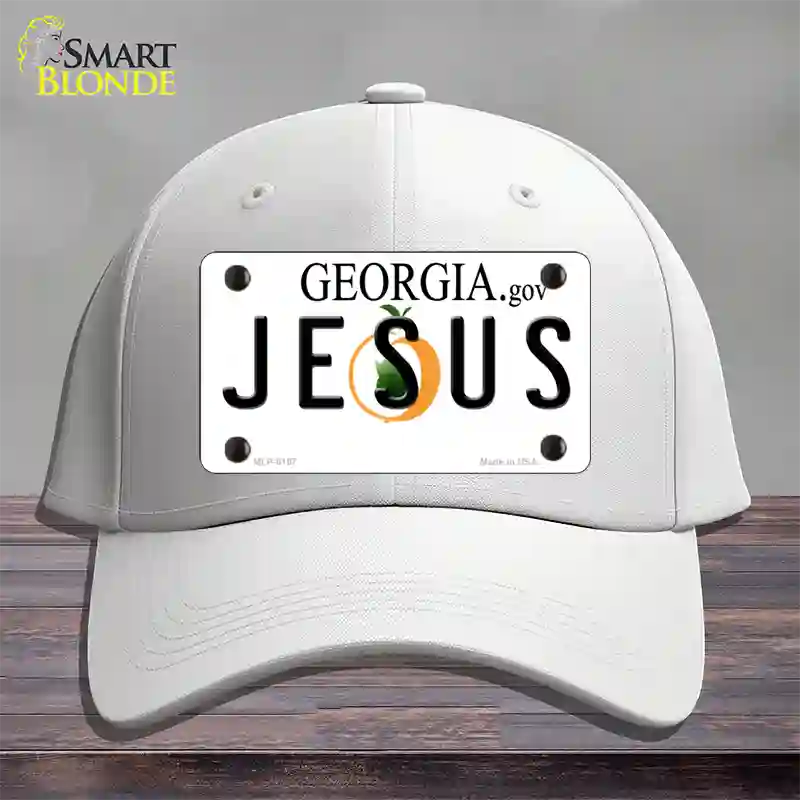 Jesus Georgia Novelty License Plate Hat Cotton / White