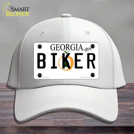 Biker Georgia Novelty License Plate Hat Cotton / White