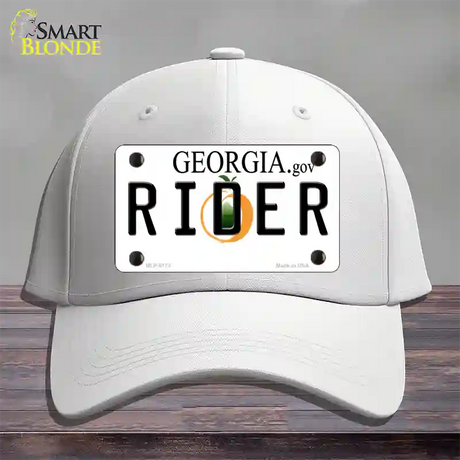 Rider Georgia Novelty License Plate Hat Cotton / White