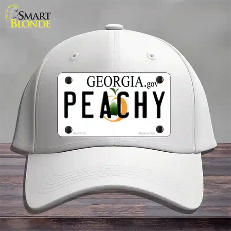 Peachy Georgia Novelty License Plate Hat Cotton / White