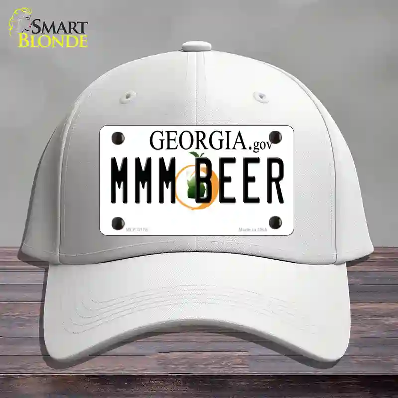 MMM Beer Georgia Novelty License Plate Hat Cotton / White