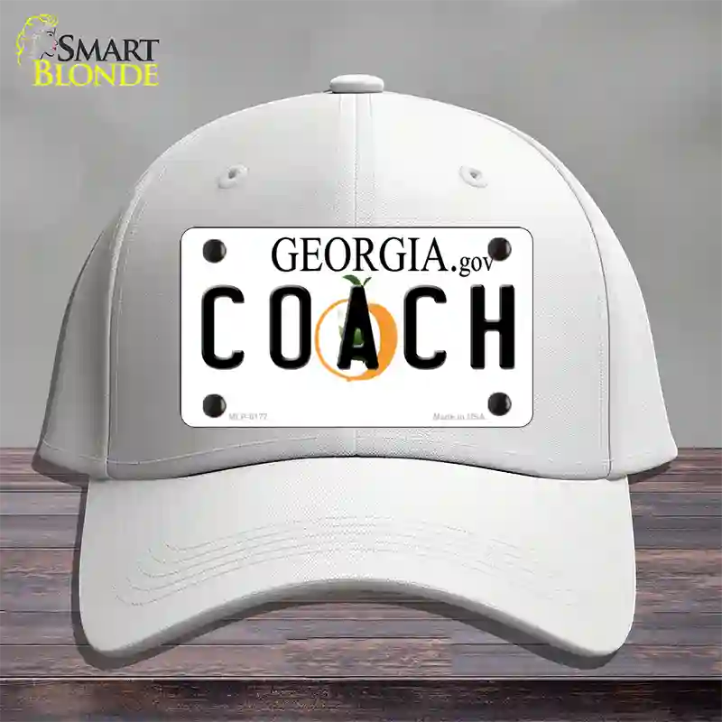 Coach Georgia Novelty License Plate Hat Cotton / White