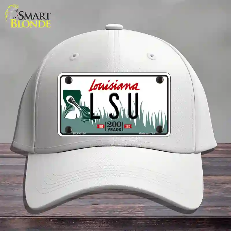 LSU Louisiana Novelty License Plate Hat Cotton / White