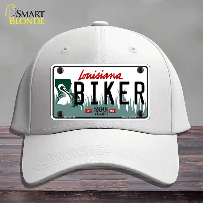 Biker Louisiana Novelty License Plate Hat Cotton / White