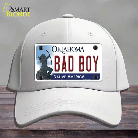 Bad Boy Oklahoma Novelty License Plate Hat Cotton / White