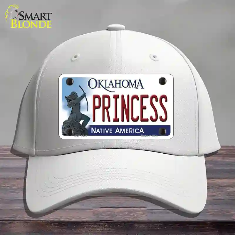 Princess Oklahoma Novelty License Plate Hat Cotton / White