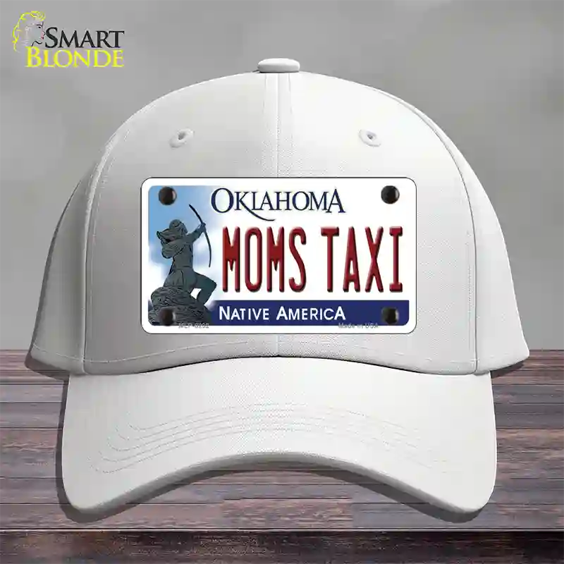 Moms Taxi Oklahoma Novelty License Plate Hat Cotton / White