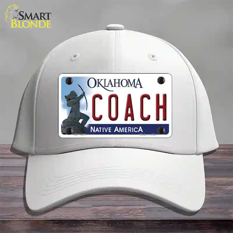 Coach Oklahoma Novelty License Plate Hat Cotton / White