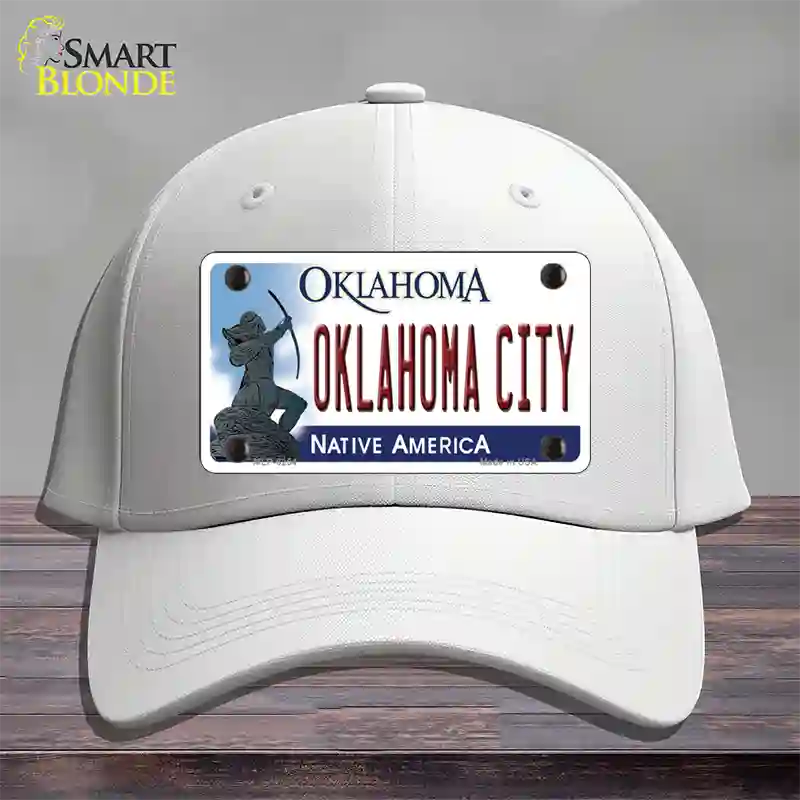 Oklahoma City Oklahoma Novelty License Plate Hat Cotton / White