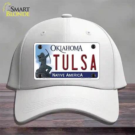 Tulsa Oklahoma Novelty License Plate Hat Cotton / White