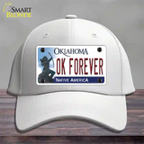 Ok Forever Oklahoma Novelty License Plate Hat Cotton / White