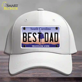 Best Dad South Carolina Novelty License Plate Hat Cotton / White