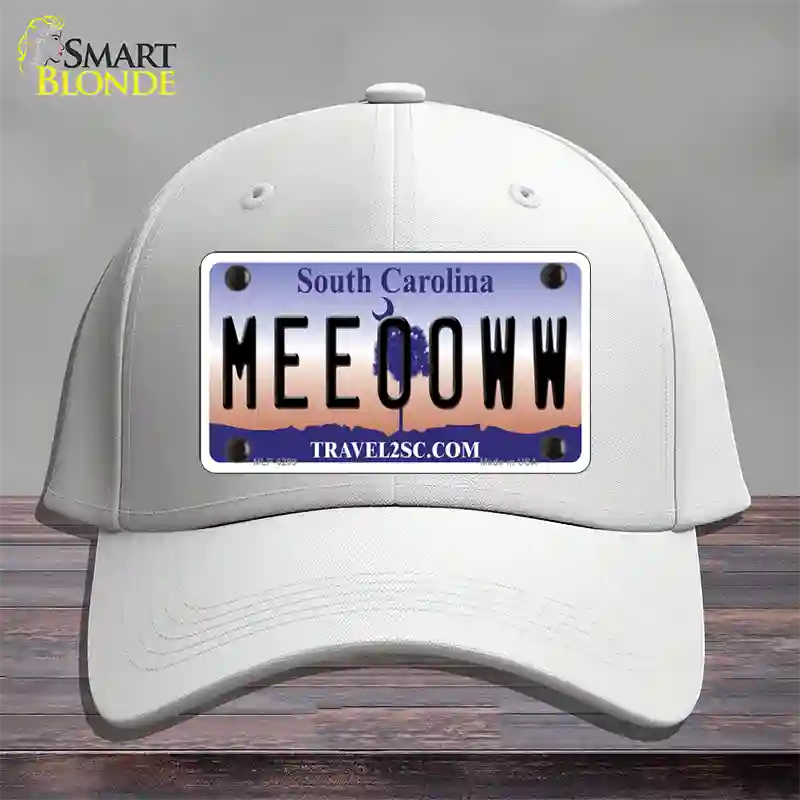 Meeooww South Carolina Novelty License Plate Hat Cotton / White