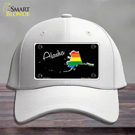 Alaska Rainbow Novelty License Plate Hat Cotton / White