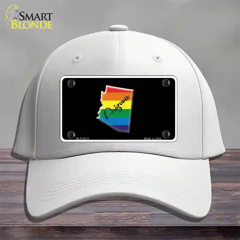 Arizona Rainbow Novelty License Plate Hat Cotton / White