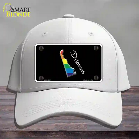 Delaware Rainbow Novelty License Plate Hat Cotton / White