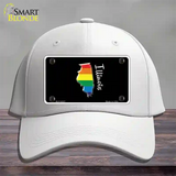 Illinois Rainbow Novelty License Plate Hat Cotton / White