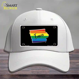 Iowa Rainbow Novelty License Plate Hat Cotton / White