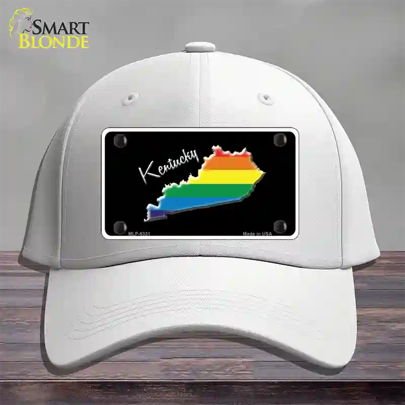 Kentucky Rainbow Novelty License Plate Hat Cotton / White