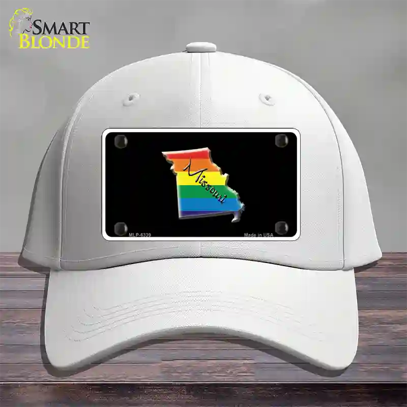 Missouri Rainbow Novelty License Plate Hat Cotton / White