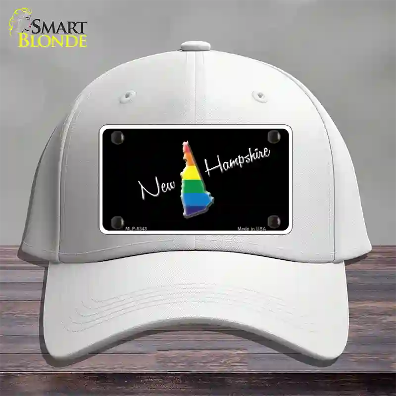 New Hampshire Rainbow Novelty License Plate Hat Cotton / White