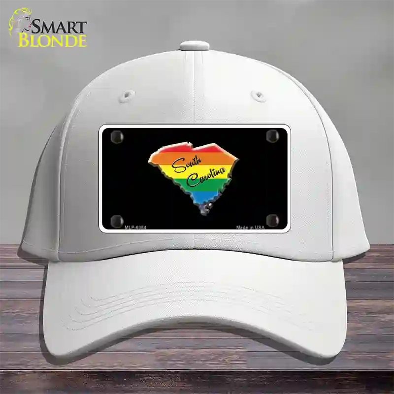 South Carolina Rainbow Novelty License Plate Hat Cotton / White