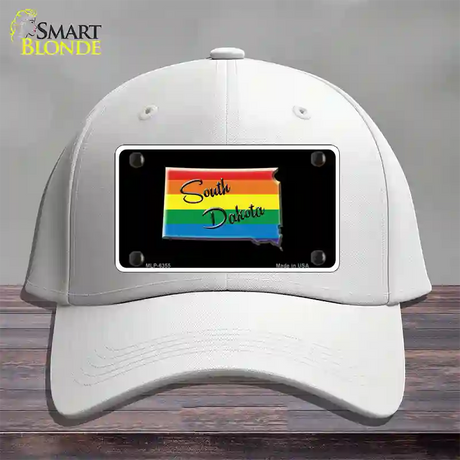 South Dakota Rainbow Novelty License Plate Hat Cotton / White