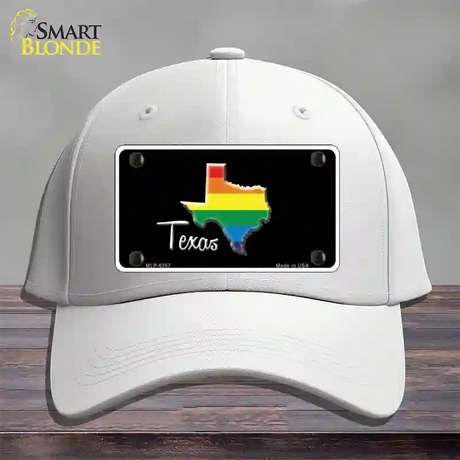 Texas Rainbow Novelty License Plate Hat Cotton / White