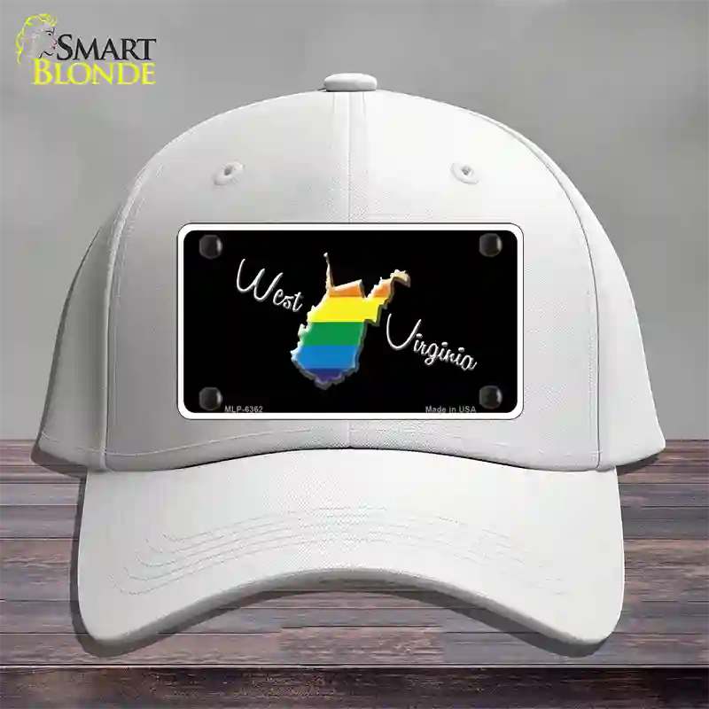 West Virginia Rainbow Novelty License Plate Hat Cotton / White