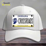 Crossroads Indiana Novelty License Plate Hat Cotton / White