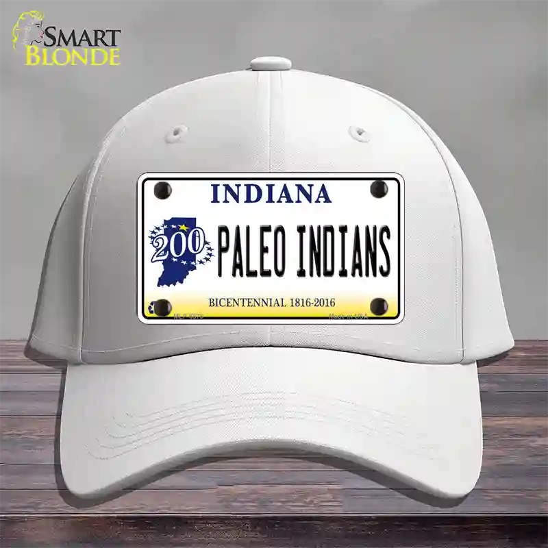 Paleo Indians Indiana Novelty License Plate Hat Cotton / White