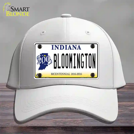 Bloomington Indiana Novelty License Plate Hat Cotton / White