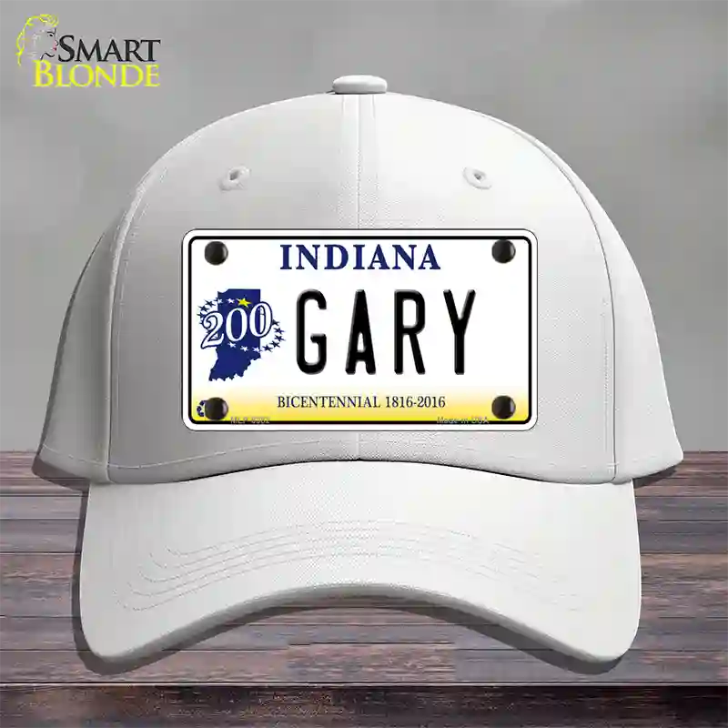 Gary Indiana Novelty License Plate Hat Cotton / White