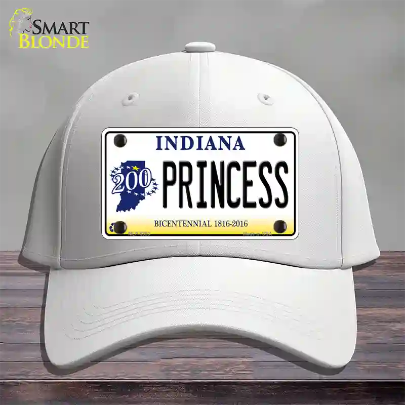 Princess Indiana Novelty License Plate Hat Cotton / White