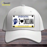 I Love Indiana Novelty License Plate Hat Cotton / White