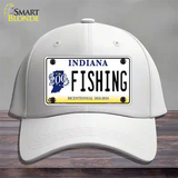 Fishing Indiana Novelty License Plate Hat Cotton / White