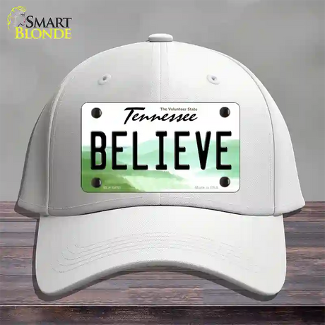 Believe Tennessee Novelty License Plate Hat Cotton / White