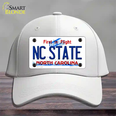 North Carolina State Novelty License Plate Hat Cotton / White