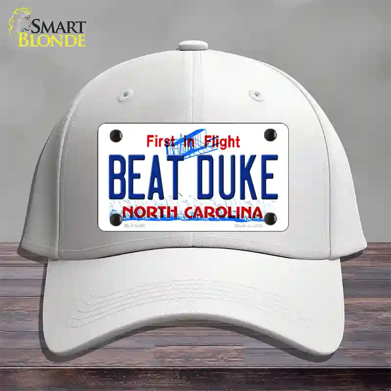 Beat Duke North Carolina Novelty License Plate Hat Cotton / White